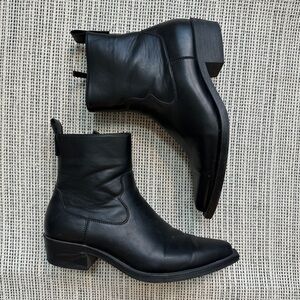 Zara Black Cowboy Western Boots Sleek Design